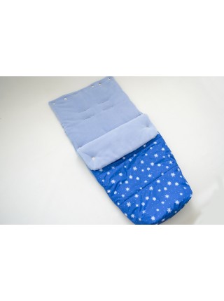 Конверт в прогулочную коляску (снежинки синий/голубой)