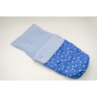 Конверт в прогулочную коляску (снежинки синий/голубой)