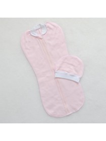 Пеленка-кокон на молнии и шапочка (розовый)