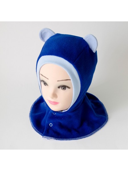 Шапка-шлем Ушки синий/голубой