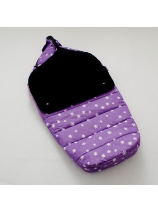 Конверт в прогулочную коляску (снежинки на фиолетовом)