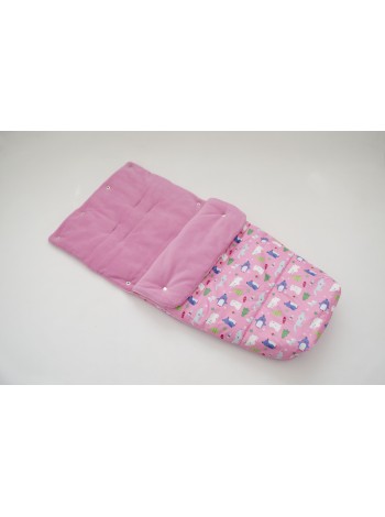 Конверт в прогулочную коляску (лес розовый/розовый)
