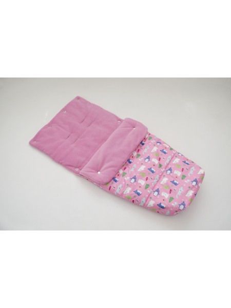 Конверт в прогулочную коляску (лес розовый/розовый)