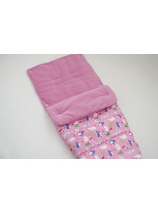 Конверт в прогулочную коляску (лес розовый/розовый)