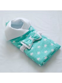 Плед-конверт на пуговицах "Звезды" мятный