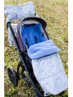 Конверт в прогулочную коляску (серый с ракетами/т.голубой)