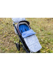 Конверт в прогулочную коляску (серый с ракетами/т.голубой)