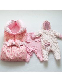 Комплект с комбинезоном "Звезды розовый"