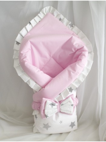 Плед-конверт Счастливая звезда розовый рюши