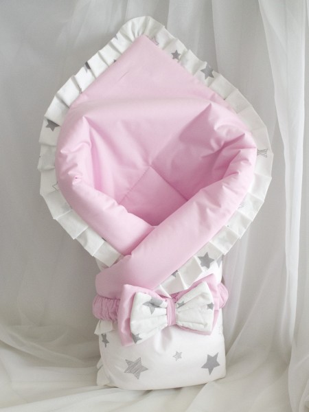 Плед-конверт Счастливая звезда розовый рюши