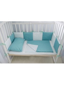 Комплект в кроватку (бирюза с голубым)