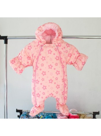 Комбинезон утепленный Звезды розовый