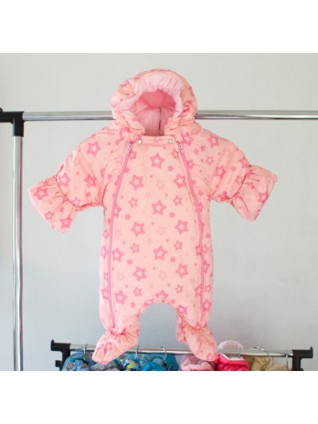 Комбинезон утепленный Звезды розовый
