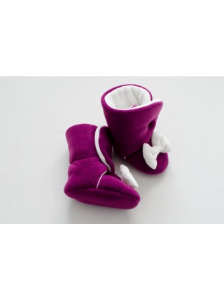 Сапожки Бордовый с бантиком флис