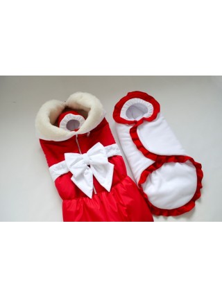 Комплект зимний Красный на овчине