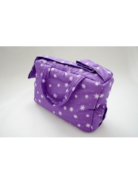 Сумка для коляски Снежинки фиолетовый